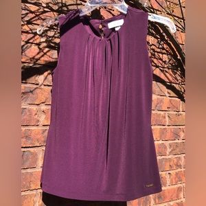 Calvin Klein Dress Shirt. Color purple. Size Petite Small